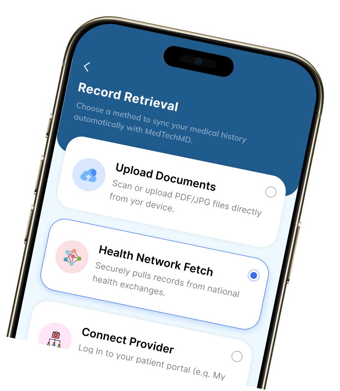 MedTech records view on phone